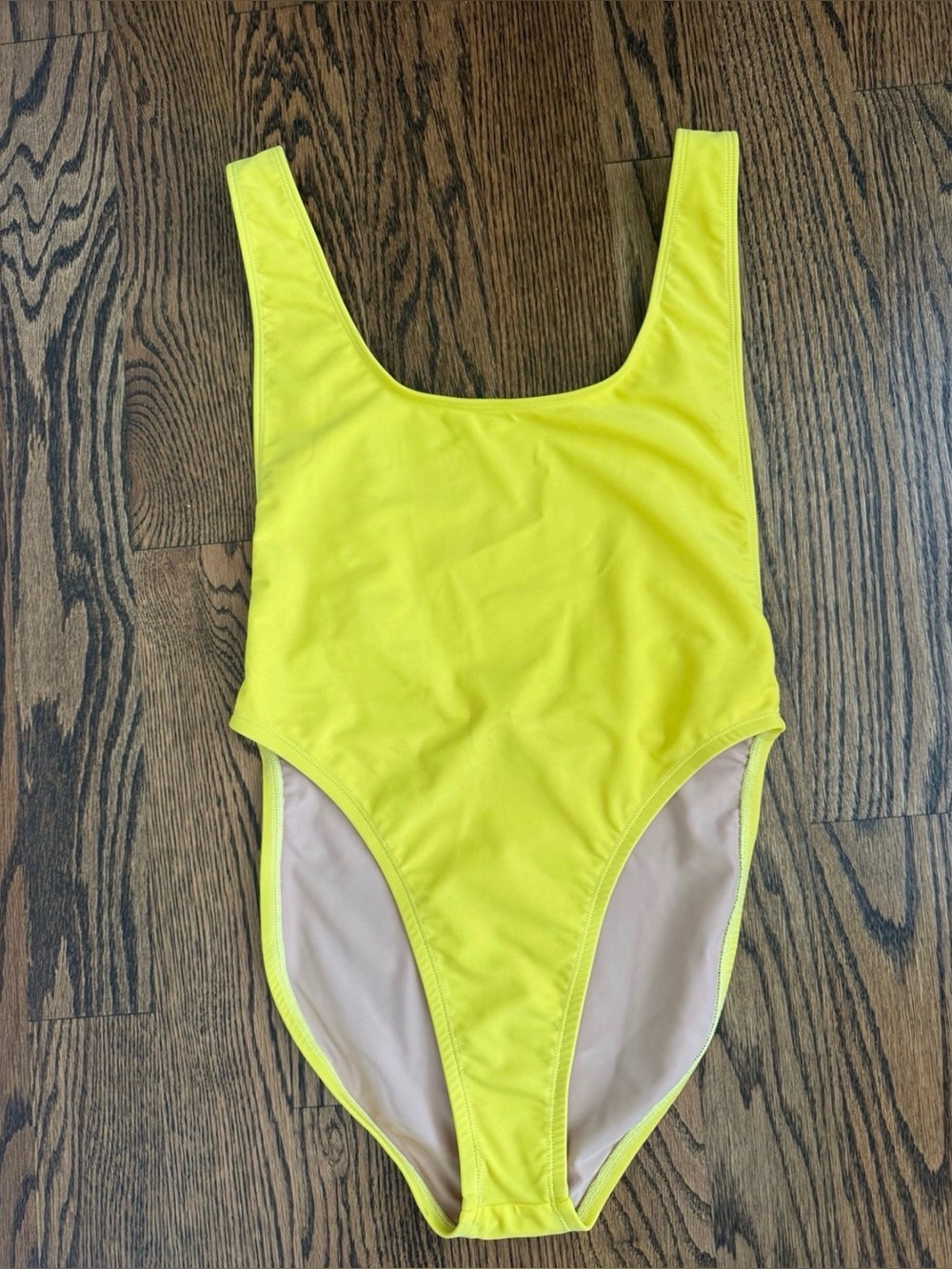 Heroine Sport high cut 90s y2k baywatch yellow one piece swimsuit L